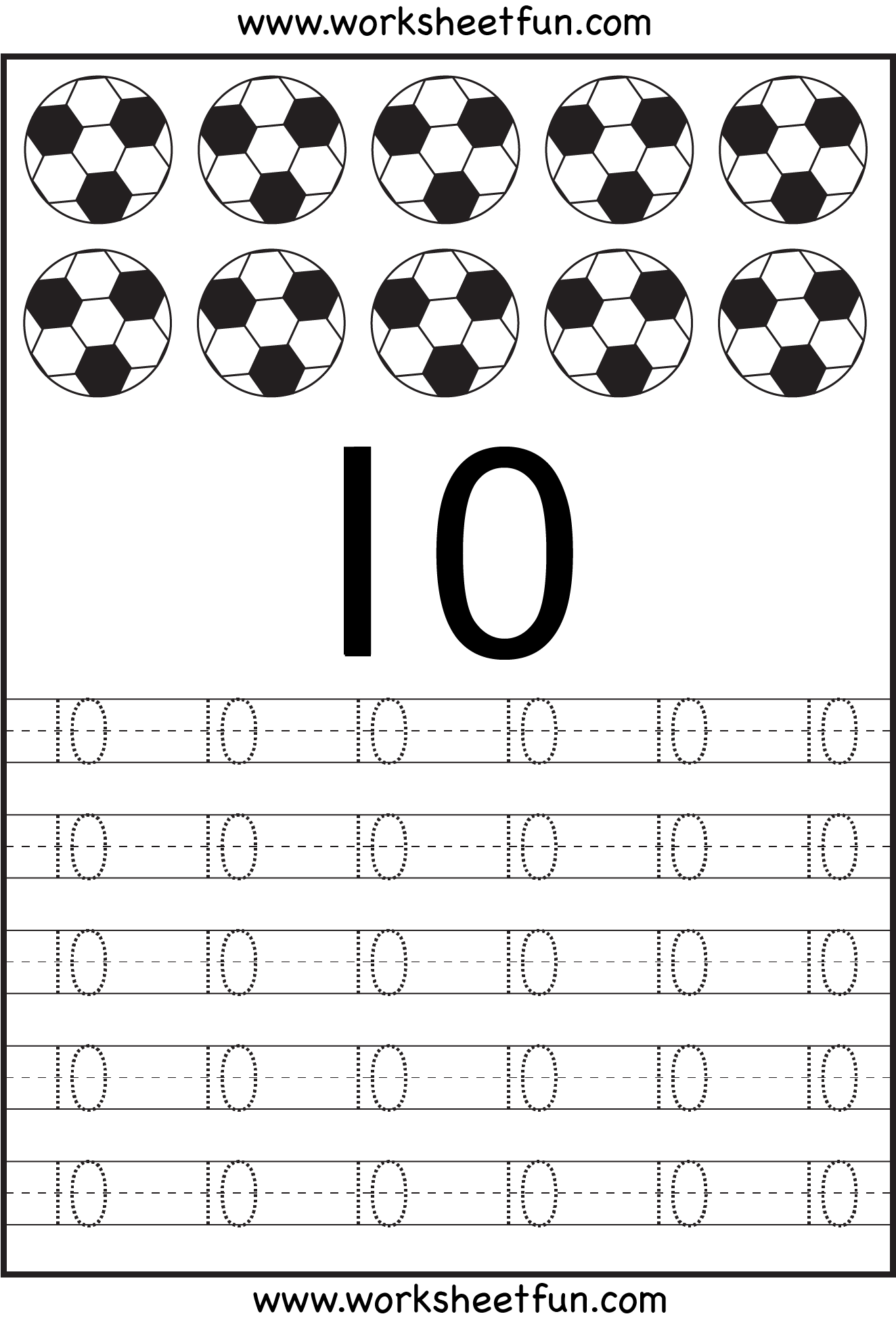 10 Printable Number Tracing Worksheets