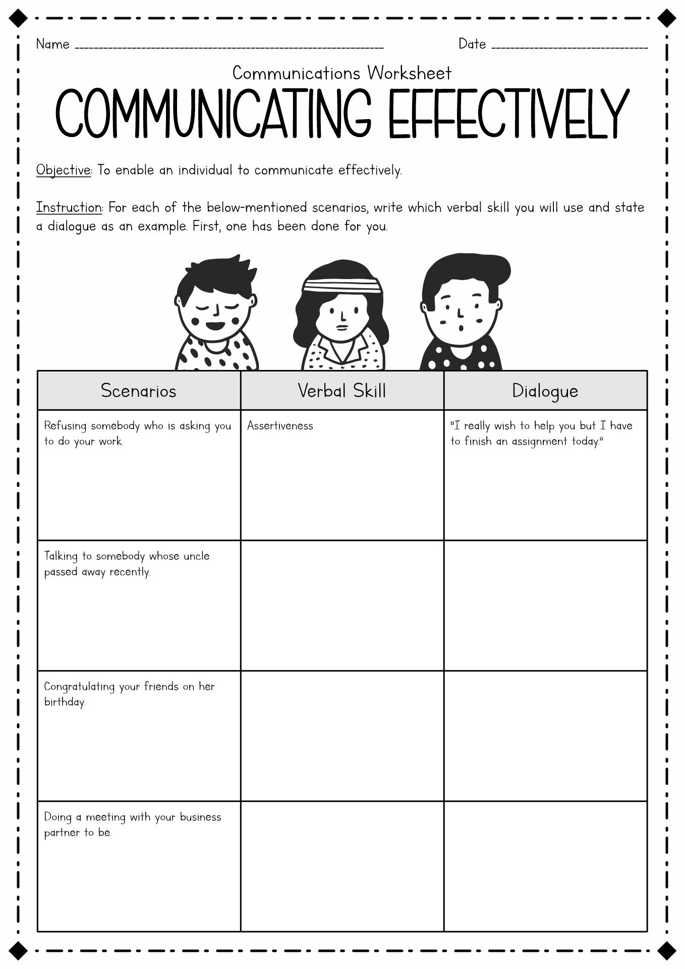 17 Free Communication Worksheets