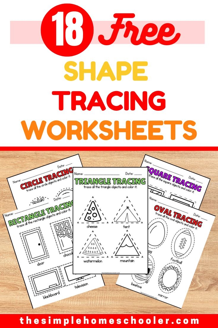 18 Free Shape Tracing Worksheets For Preschoolers The Simple Homeschooler