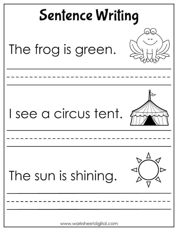 20 Printable Sentence Writing Worksheets Simple Sentences writing 