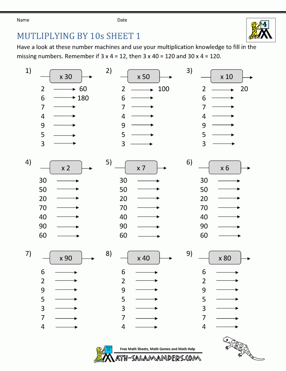 4Th Grade Math Worksheets Free Printable
