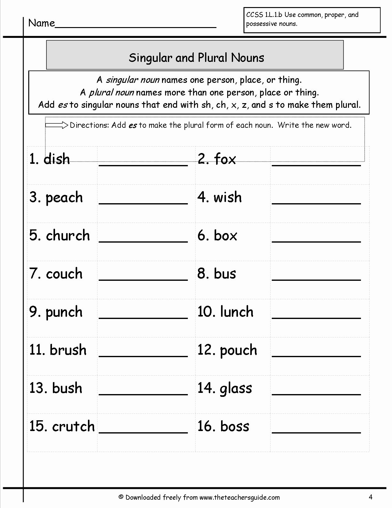 50 Singular And Plural Nouns Worksheet Chessmuseum Template Library