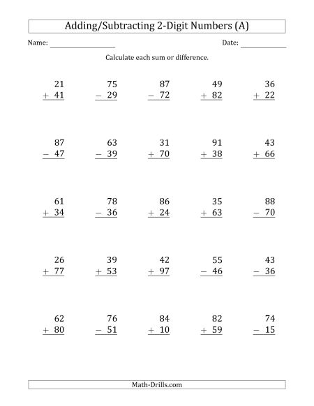 70 Addition And Subtraction Worksheets Kitty Baby Love