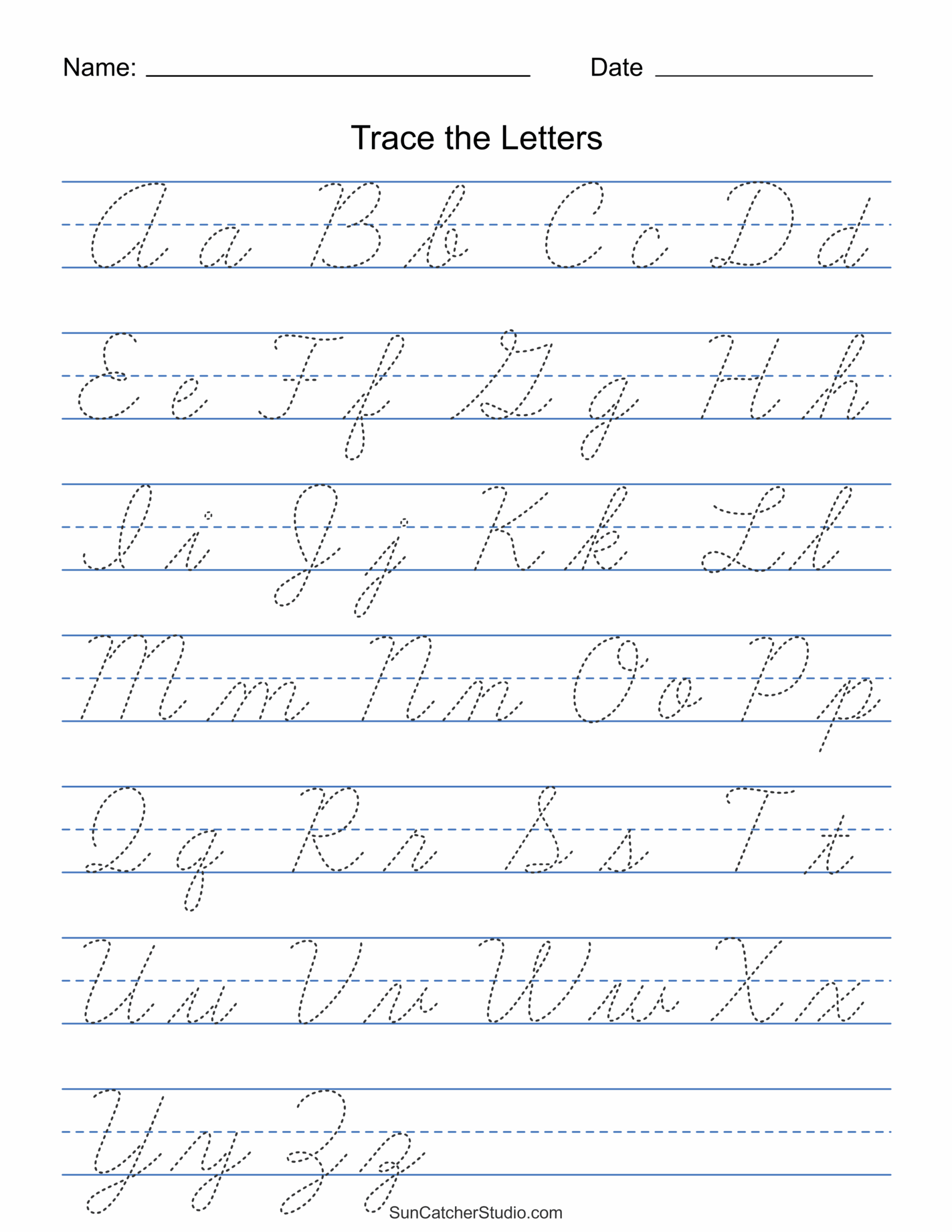 77 Free Printable Cursive Writing Practice Sheets Worksheets Library