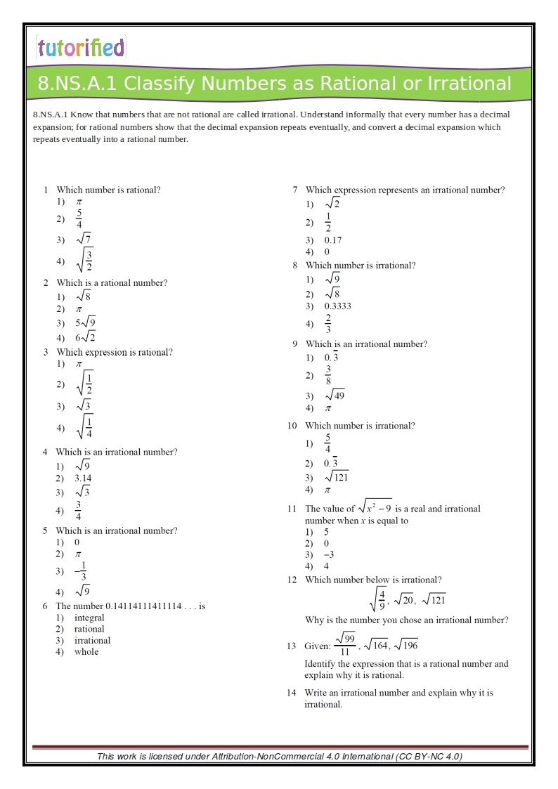 8th Grade Common Core Math Worksheets CommonWorksheets