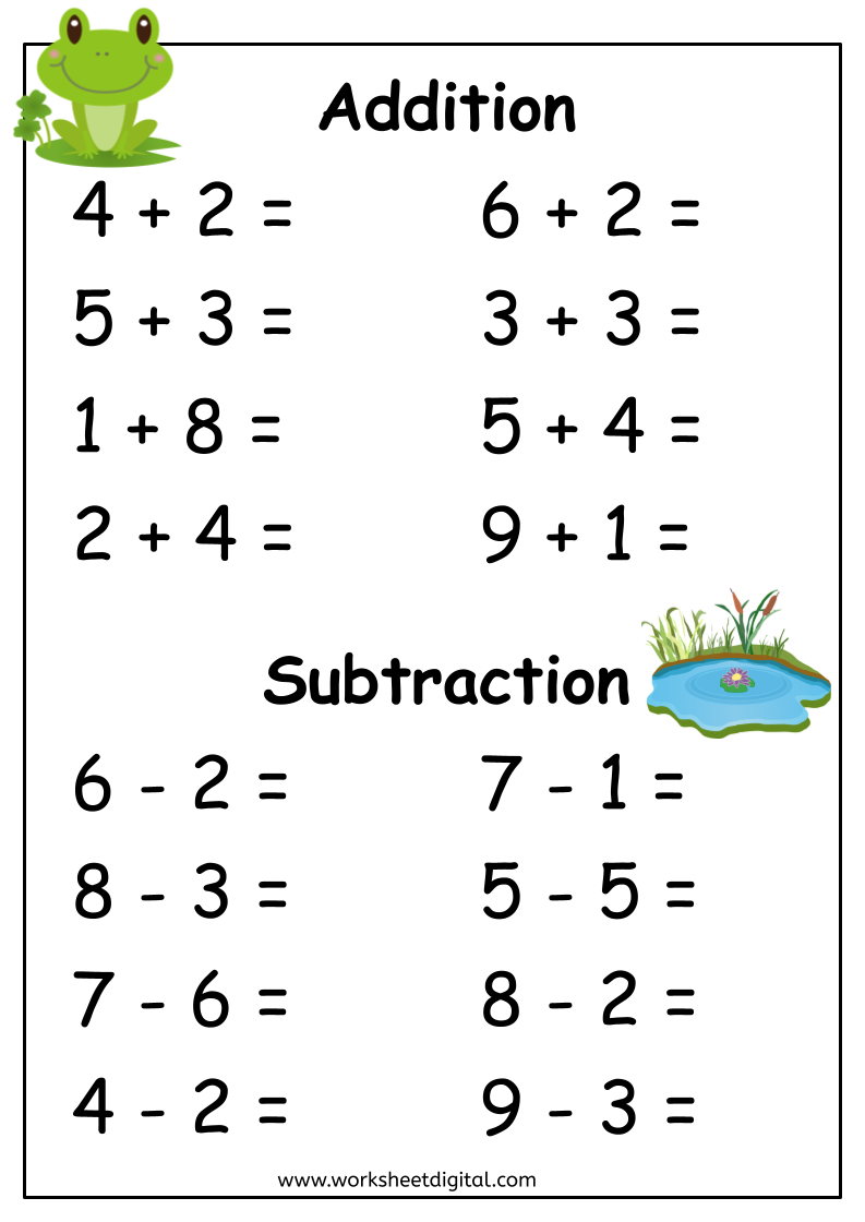 Addition And Subtraction Worksheets Worksheet Digital Worksheets 