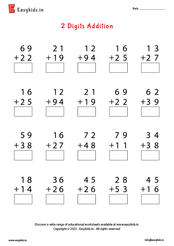Addition Worksheet For Class 1 Worksheet