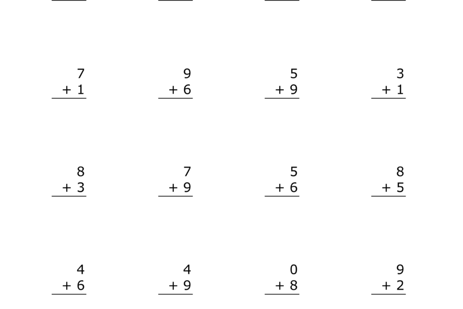 Addition Worksheets Free Printable Easy Math Problems Free