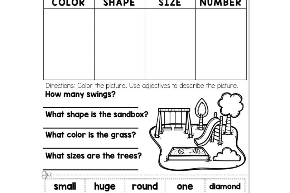 Adjectives For Colors And Shapes Worksheets Infoupdate