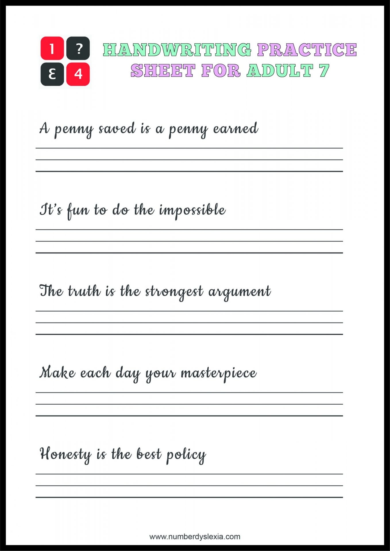 Adult Handwriting Worksheets Free Printable Writing Worksheets