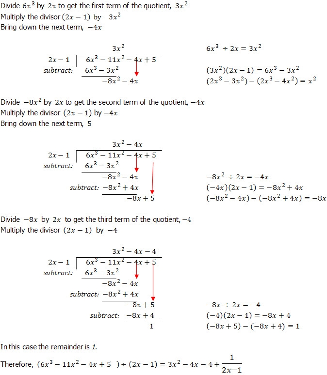Algebraic Long Division Question 2 With Fully Worked Solution Algebraic Long Division Question 2 With Fully Worked Solution