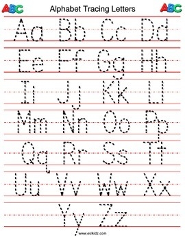 Alphabet Letter Tracing Sheet By ESL Kidz TPT