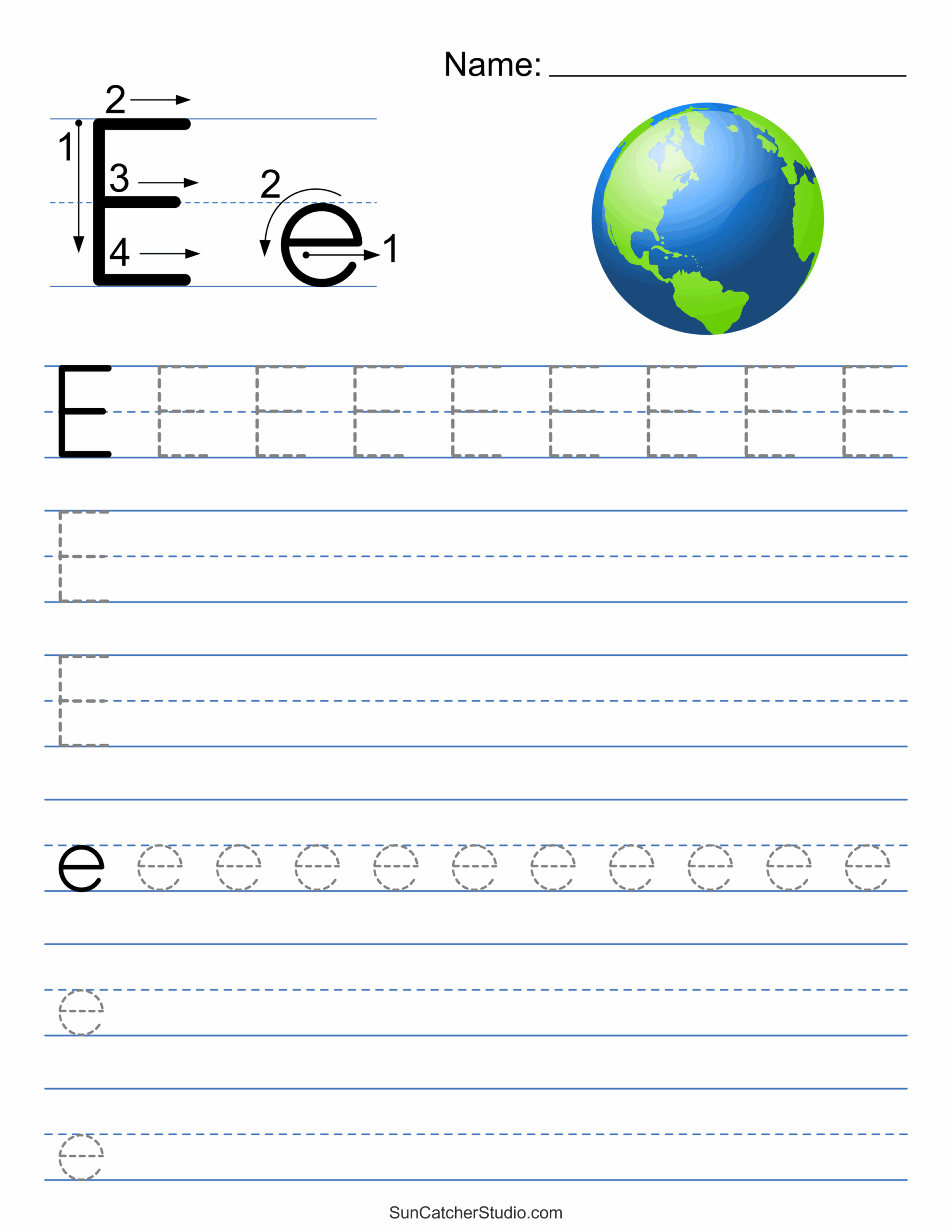 Alphabet Tracing Worksheets Letter E Infoupdate