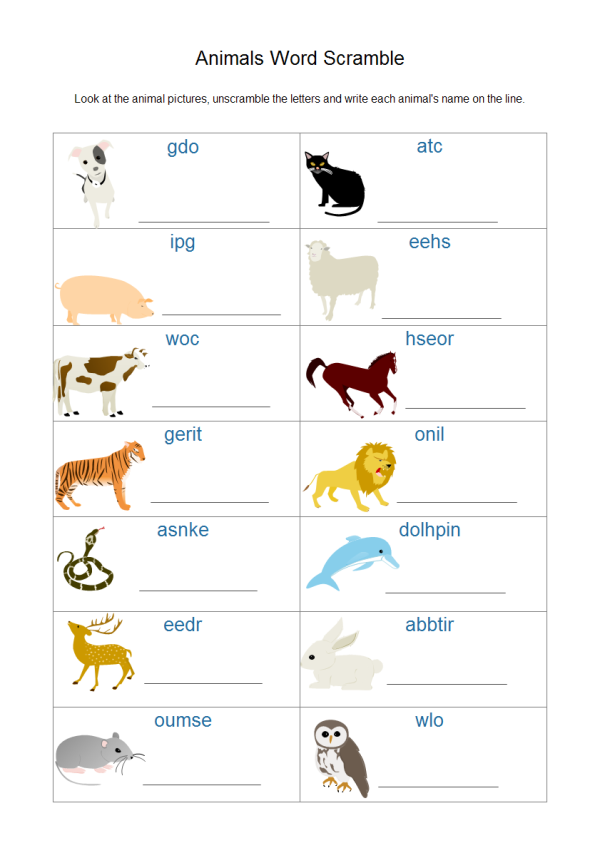 Animal Worksheet Examples And Templates