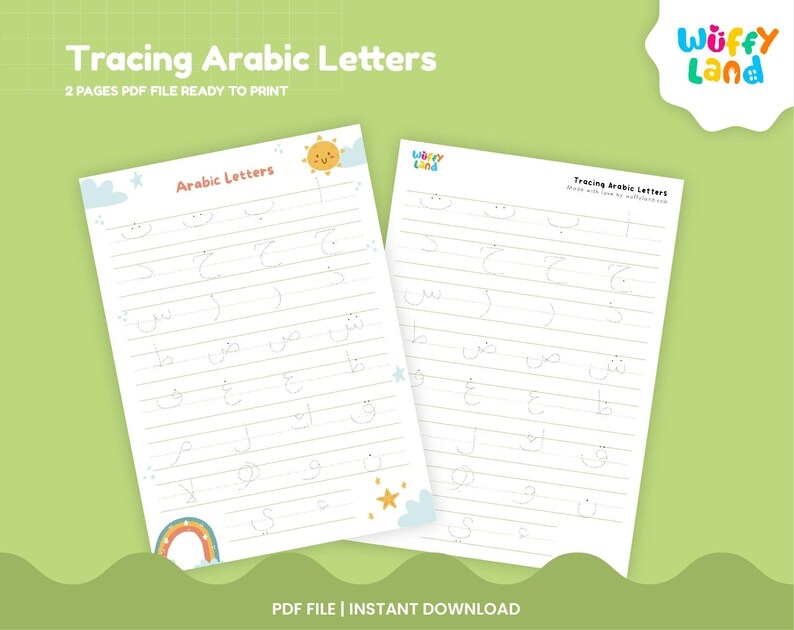 Arabic Alphabet Tracing Sheet Tracing Alphabets Workbooks Etsy