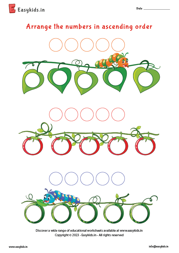 Ascending Order Worksheet Template EasyKids in