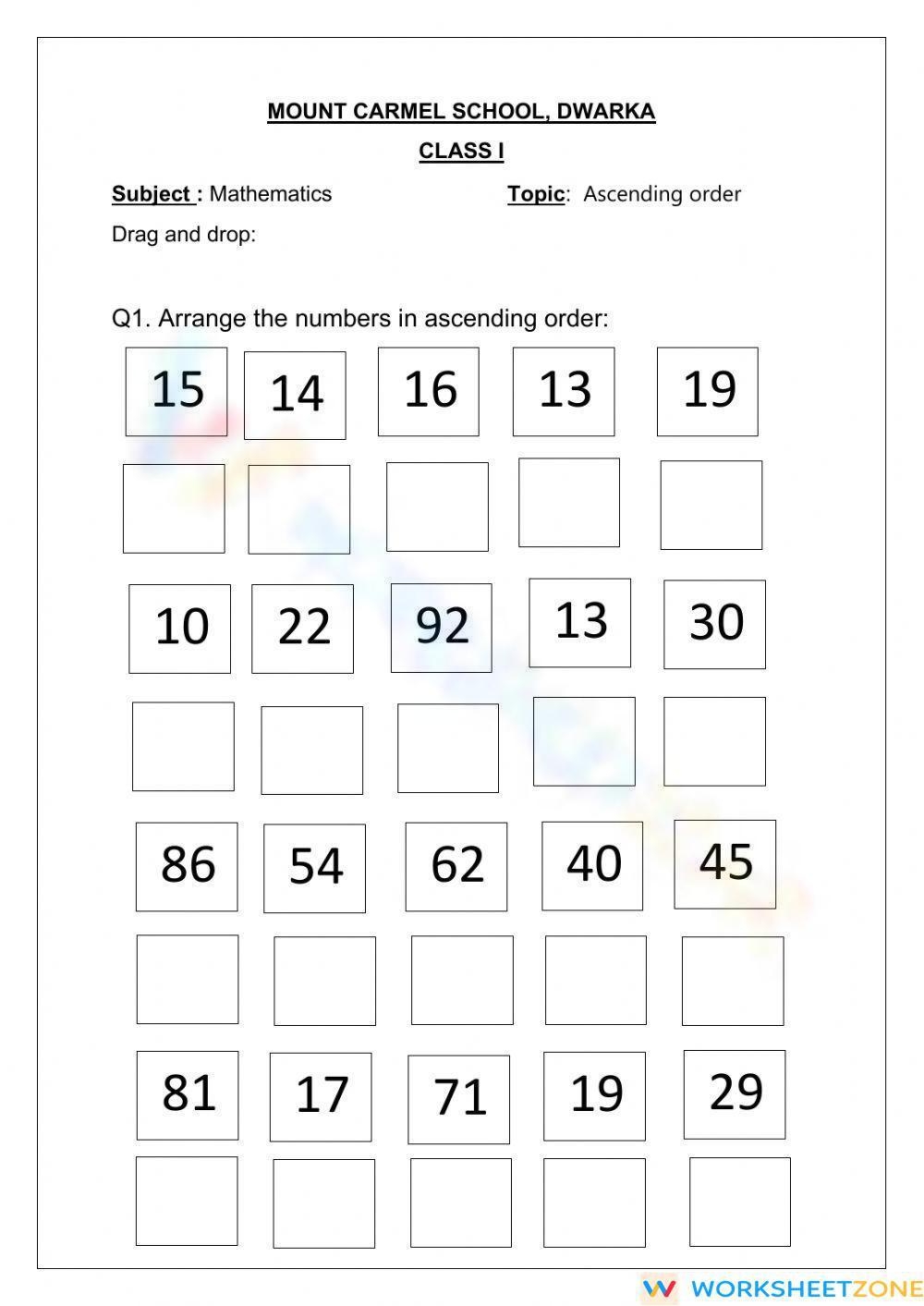 Ascending Order Worksheet Worksheets Library Ascending Order Worksheet Worksheets Library
