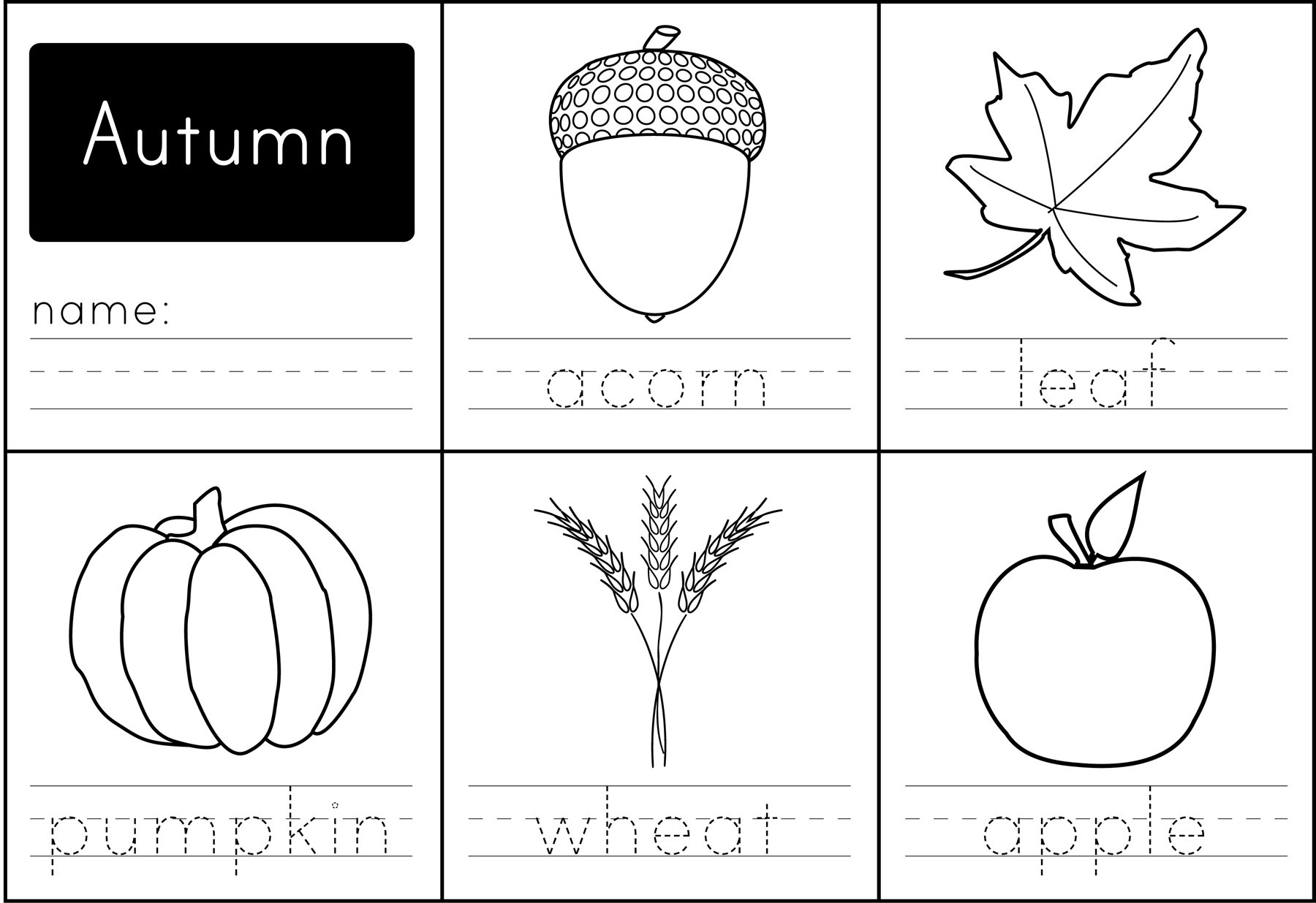Autumn Preschool Worksheets Autumn Preschool Worksheets