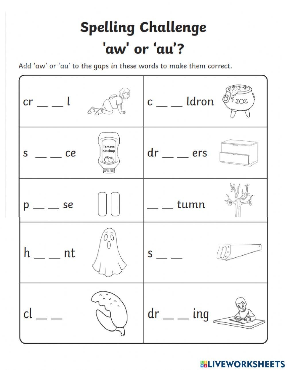 Aw Word Family Find And Match Worksheet KidzeZone Worksheets Library