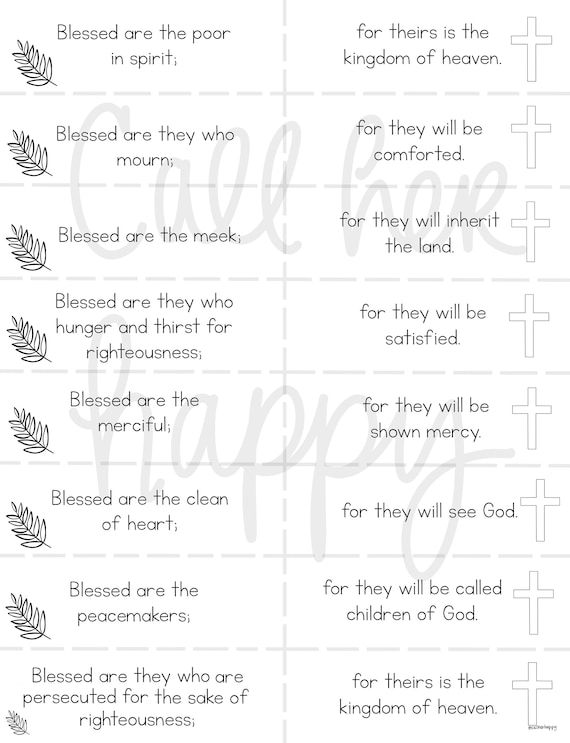 Beatitudes Worksheet Printable Coloring Page Sheet 46 OFF
