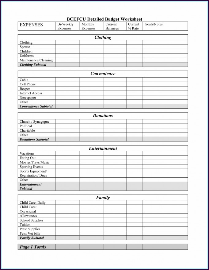 Beginner Printable Budget Worksheet Printable Word Searches