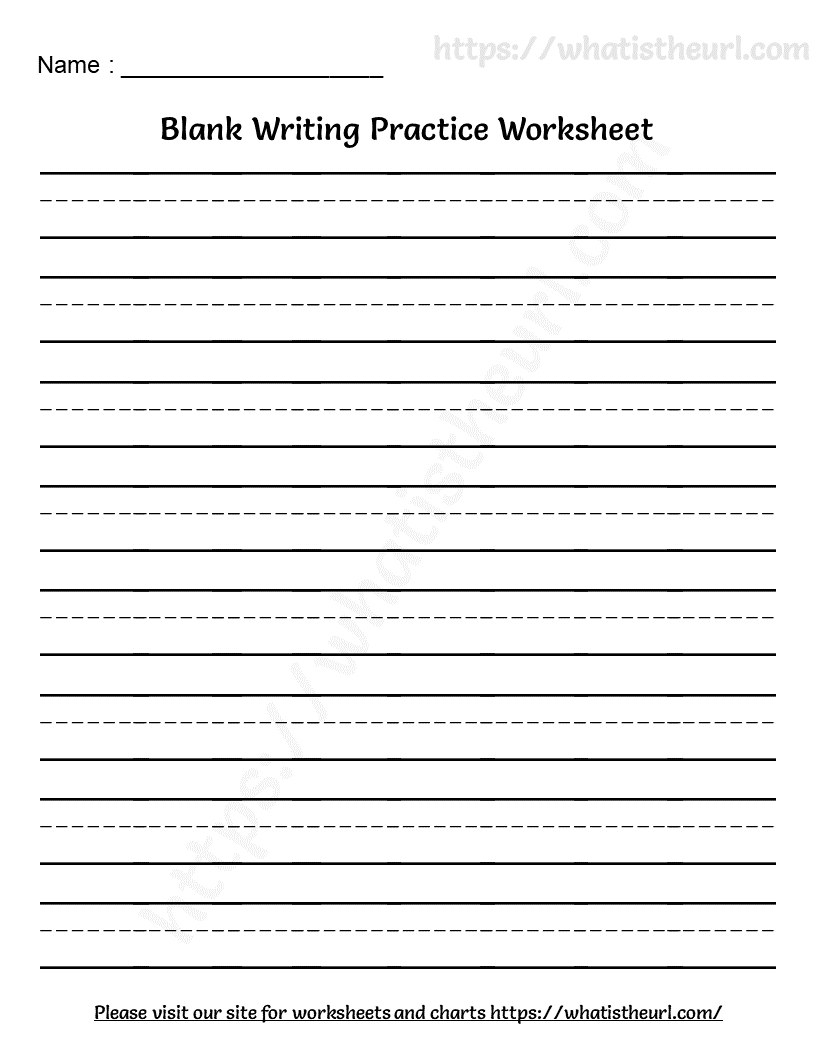 Blank writing practice worksheet Your Home Teacher Blank writing practice worksheet Your Home Teacher