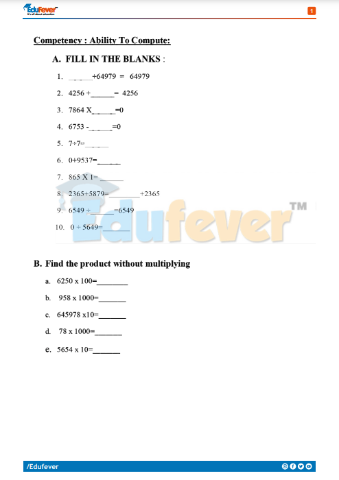 CBSE Class 4 Maths Printable Worksheet In PDF Worksheets Library