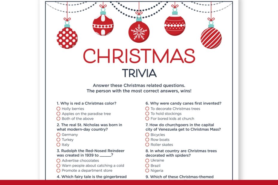 Christmas Trivia Worksheets Printable Worksheets