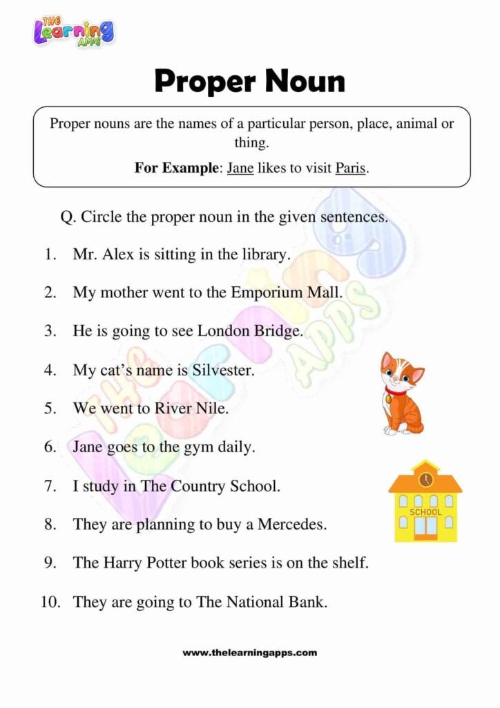 Common And Proper Noun Worksheets Grade 3 Noun Worksheets