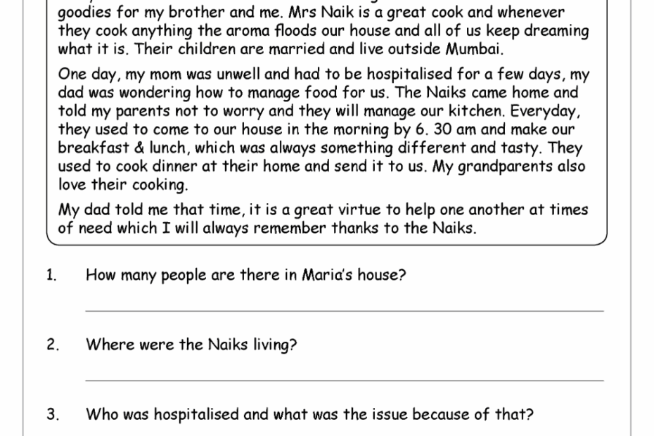 Comprehension Class 3 Improve Reading Skills