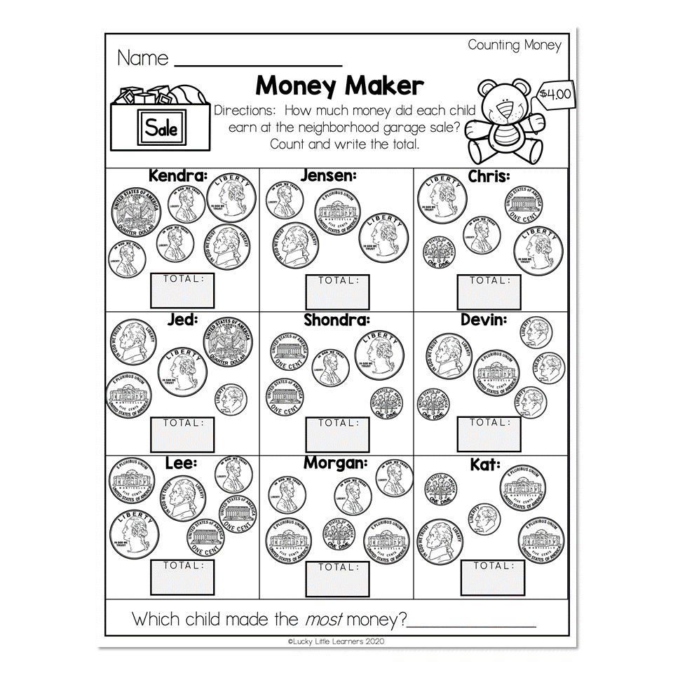 Counting Coins Worksheets K5 Learning Worksheets Library