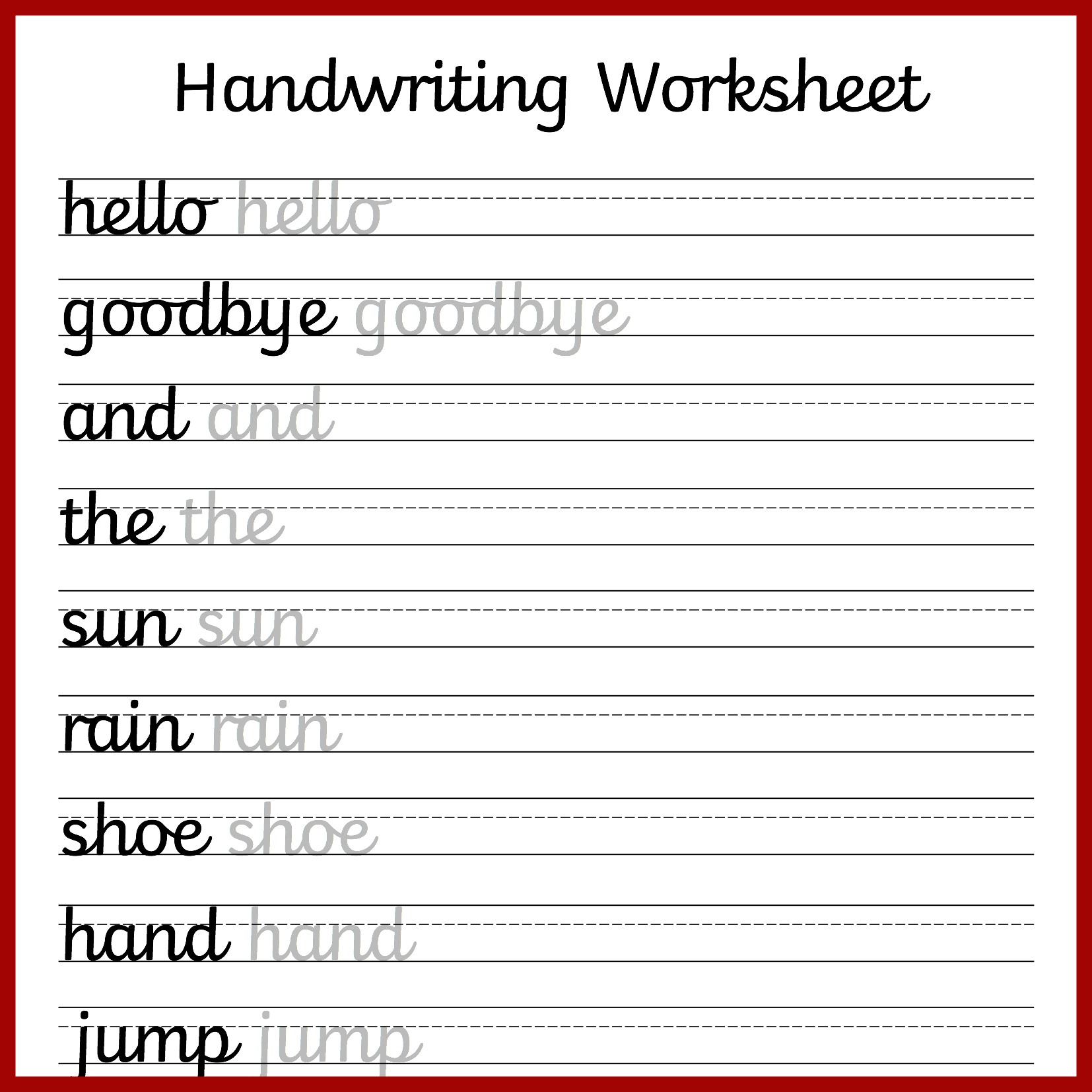 Cursive Handwriting Practice Paper Koran sticken co Cursive 