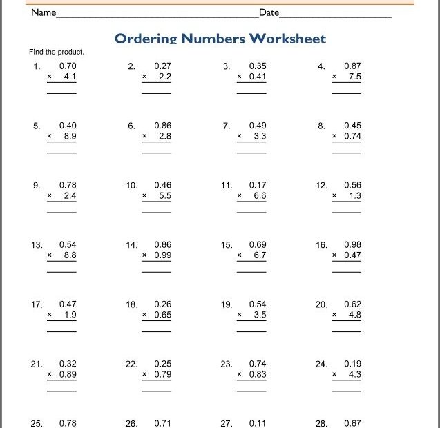 Decimal Multiplication Worksheet Multiplication Worksheets
