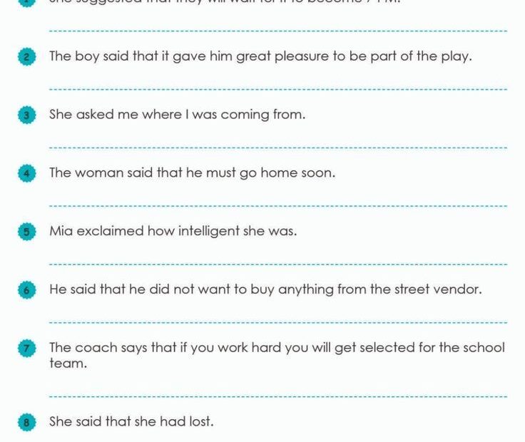 Direct And Indirect Speech Worksheet Transform Indirect Speech Into