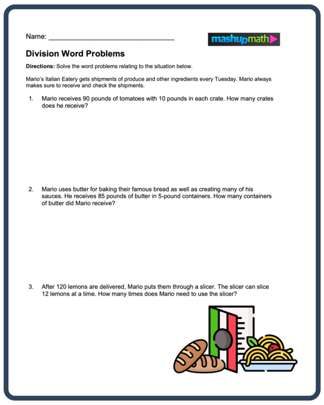 Division Word Problems Free Worksheets For Grades 3 5 Mashup Math