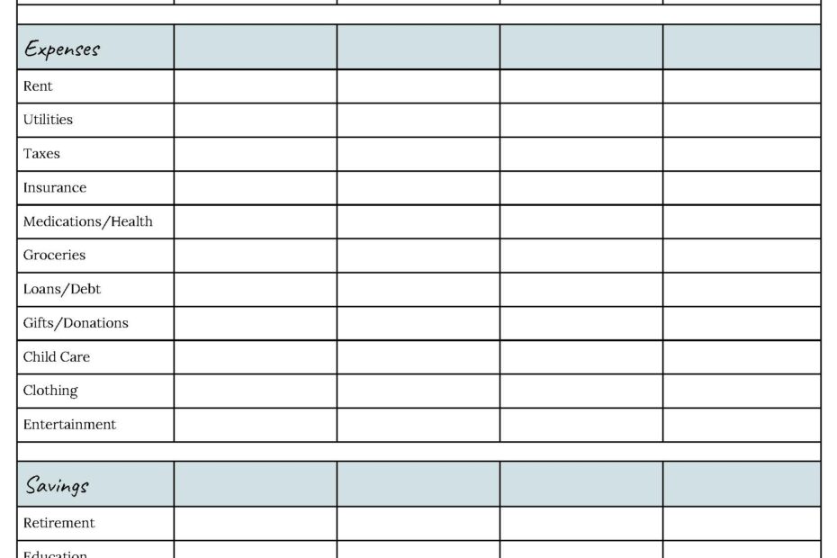 Easy Printable Budget Worksheet Dastxy