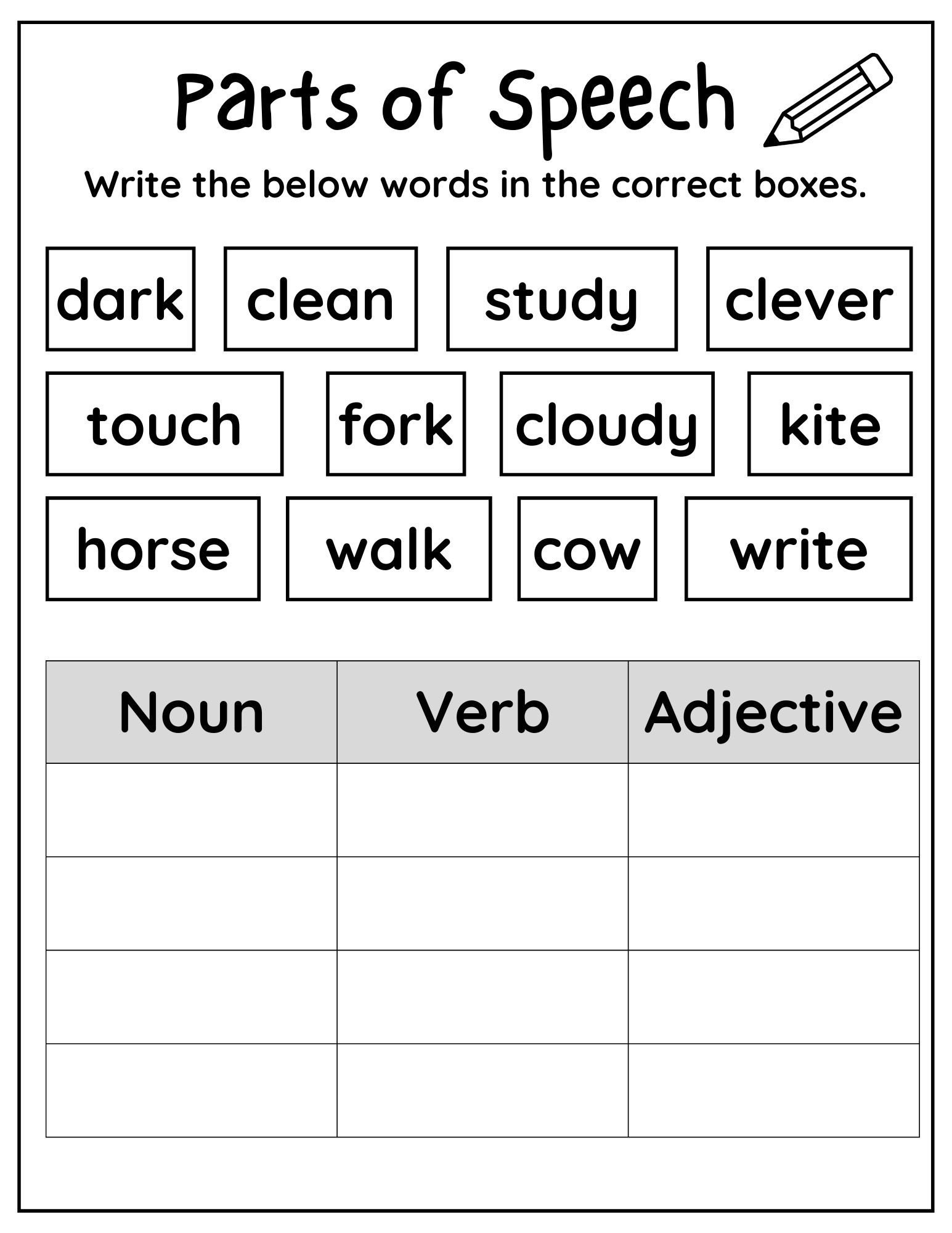 Engaging Noun And Verb Worksheets For Effective Learning