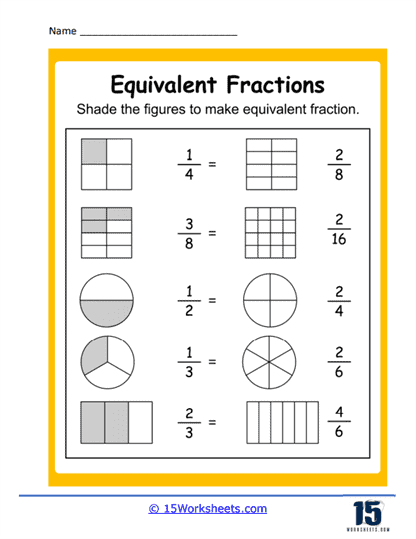 Equivalent Fractions Worksheets 15 Worksheets
