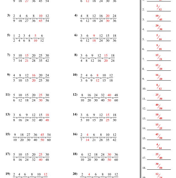 Equivalent Fractions Worksheets Worksheets Library