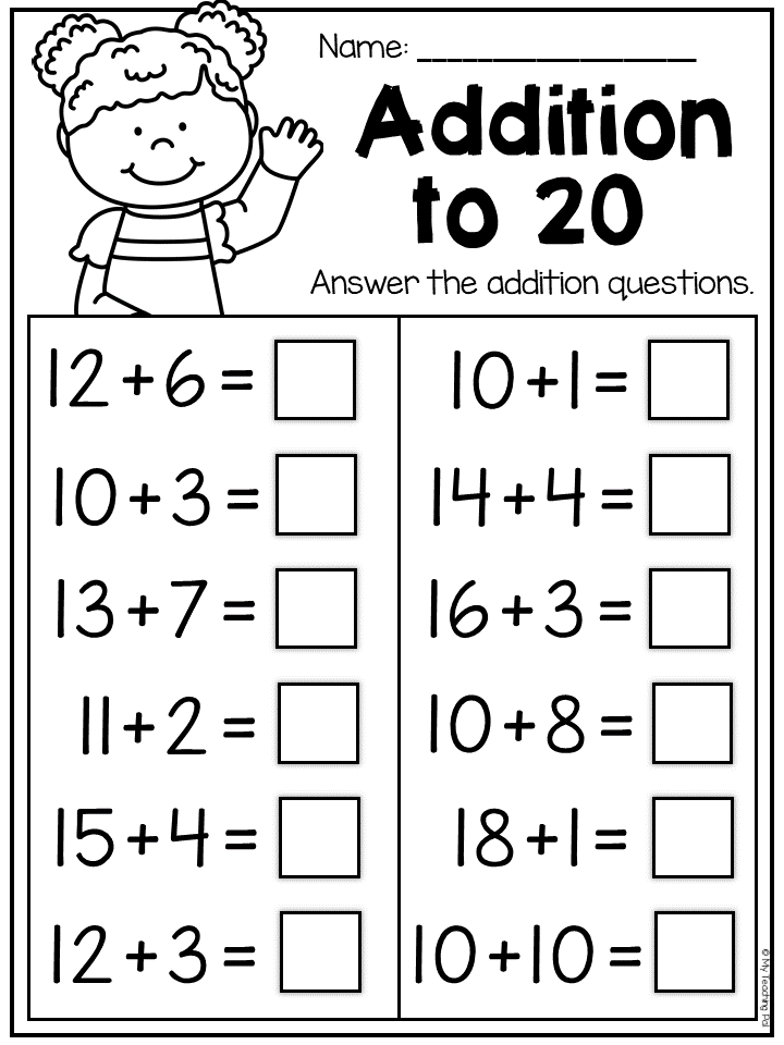 Free Adding Worksheets 1st Grade
