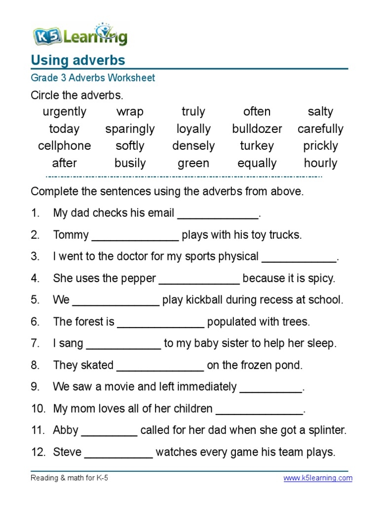 Free Adverb Worksheet Download Free Adverb Worksheet Png Images Free 