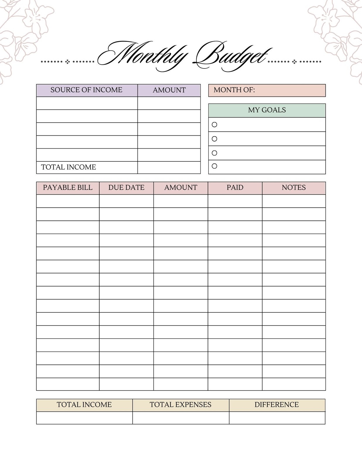 Free And Customizable Budget Templates Worksheets Library Free And Customizable Budget Templates Worksheets Library