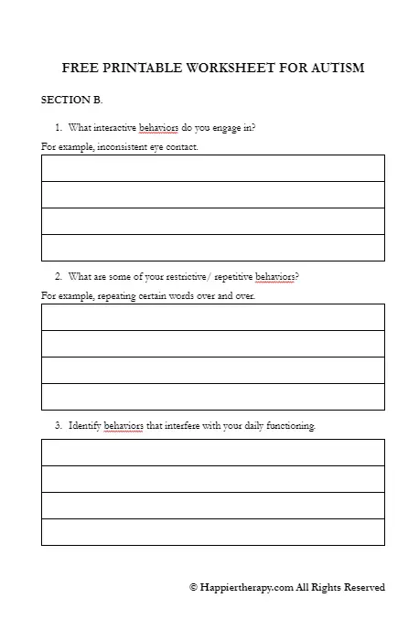 Free Autism Anxiety Worksheet Download Free Autism Anxiety Worksheet 