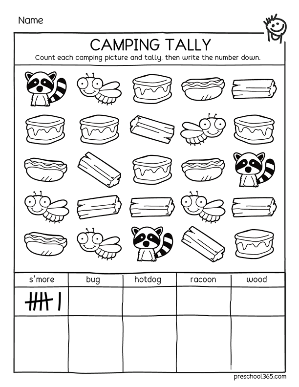 Free Camping Theme Worksheets For Kindergarten And 1st Grade
