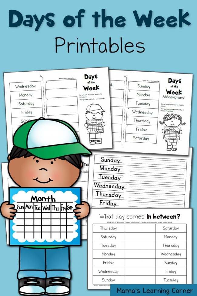 FREE Days Of The Week Worksheets