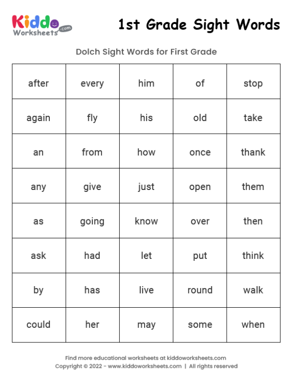 Free First Grade Sight Words Worksheets Worksheets Ma Vrogue co