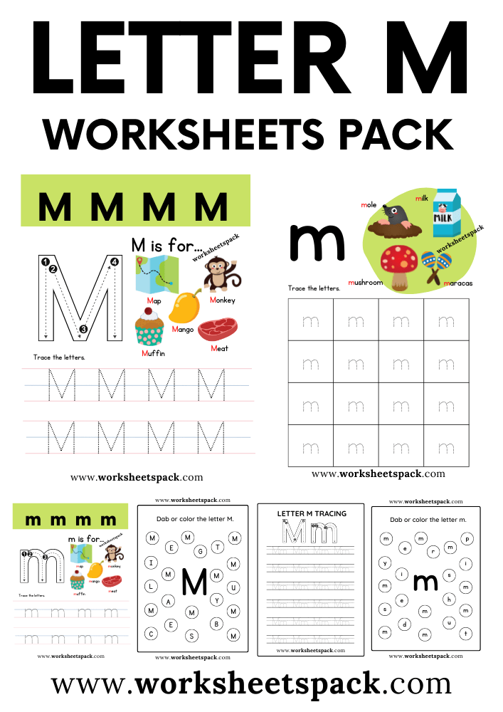 Free Letter M Printable Worksheets PDF Worksheetspack