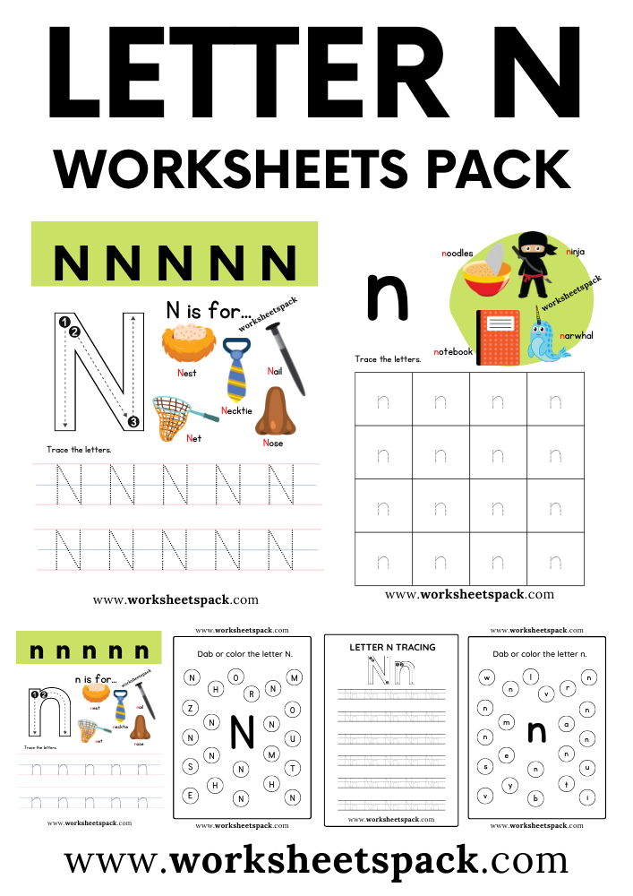 Free Letter N Printable Worksheets PDF Worksheetspack