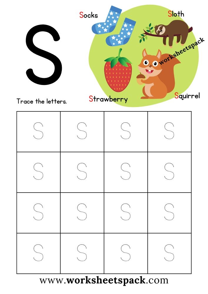 Free Letter S Printable Worksheets PDF Worksheetspack Letter S 