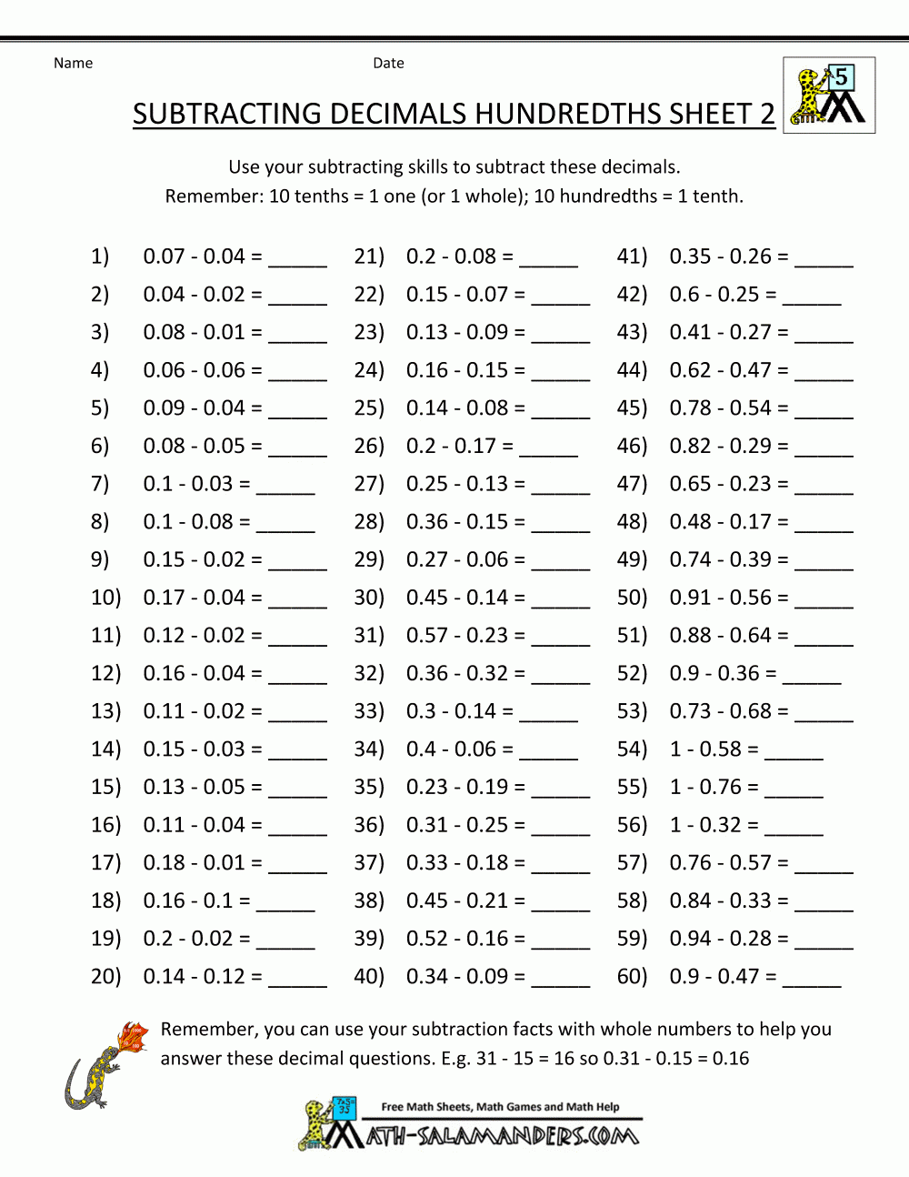 Free Math Worksheets And Printouts Arithmetic Worksheets Printable 